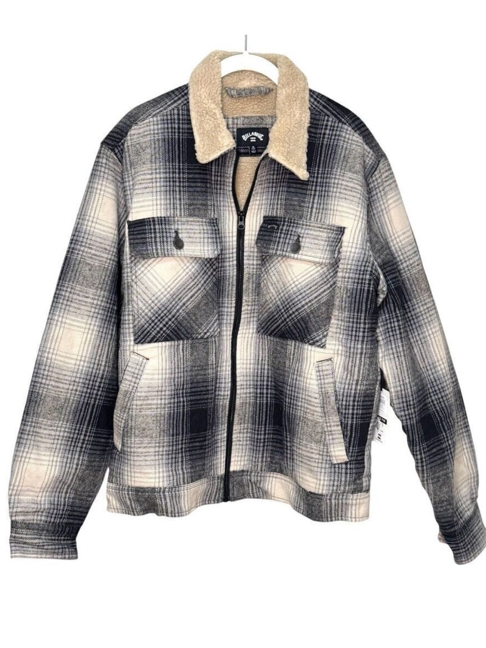 Billabong Men's Plaid Sherpa-Lined Jacket-Size Medium-NWT
